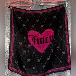 Juicy Couture Black Scarf with Pink Heart